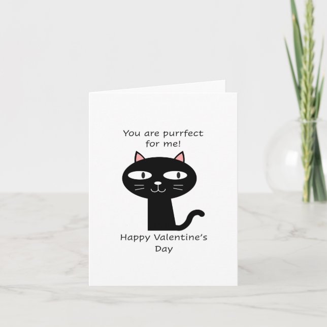 Purrfect kitty, Happy Valentines Day Card (Front)