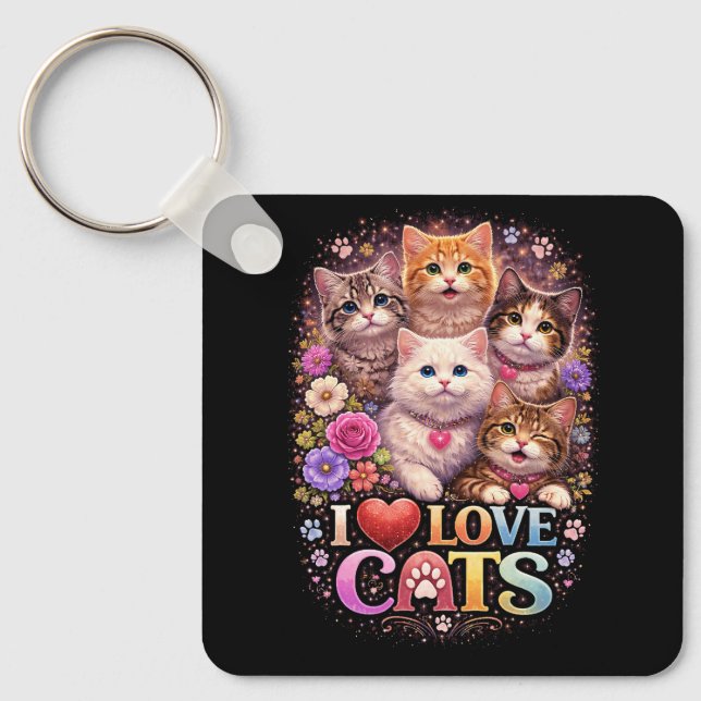 Purrfect Little Hearts Keychain (Front)