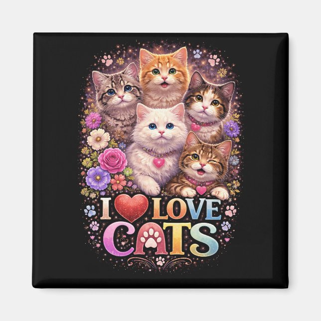 Purrfect Little Hearts Magnet (Front)