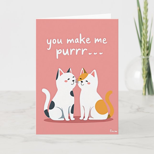 Purrfect Love Cute Cats Card (Front)