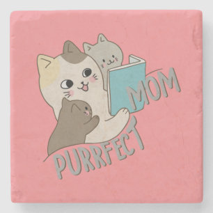 Purrfect Mom Stone Coaster