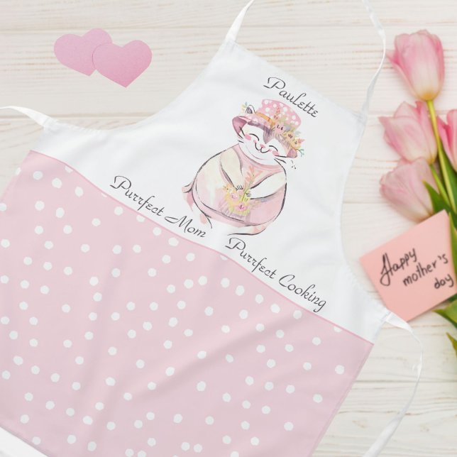 Purrfect Mom Sweet Cat Personalized  Apron (Creator Uploaded)