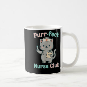 Purrfect Nurse Club Cute Cat Nurse Funny Medical T Coffee Mug