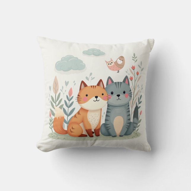 Purrfect Pals - Charming Animal Cushion (Front)