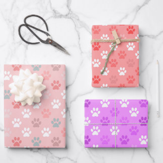 Purrfect Pet Paw Prints Wrapping Paper Sheet