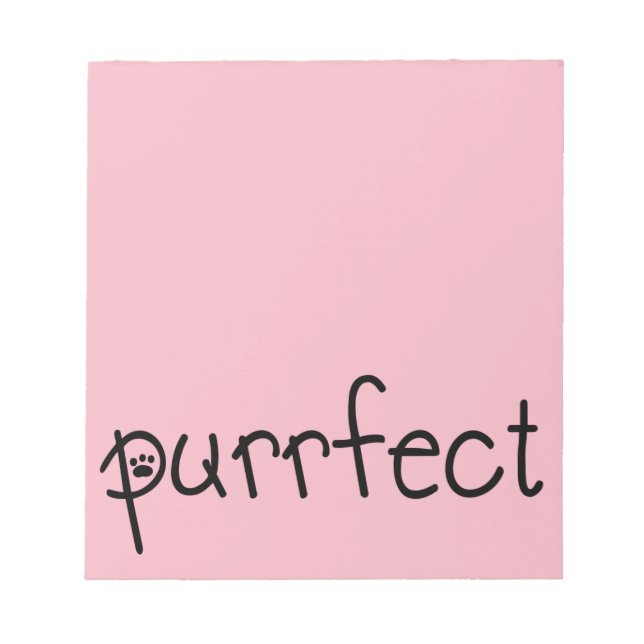 Purrfect Pink Note pad for any Cat lover (Front)