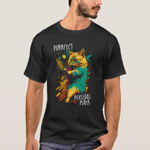 Purrfect Player Cat Paddleball Player Pickleball   T-Shirt