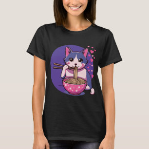 Purrfect Ramen Love : Chat & Nouilles Tee T-Shirt