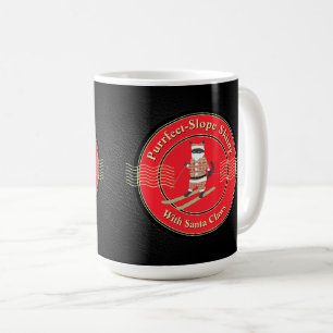 Purrfect-Slope Skiing with Santa Claws Coffee Mug