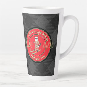 Purrfect-Slope Skiing with Santa Claws Latte Mug