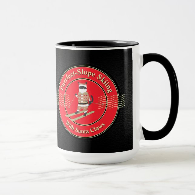 Purrfect-Slope Skiing with Santa Claws Mug (Right)