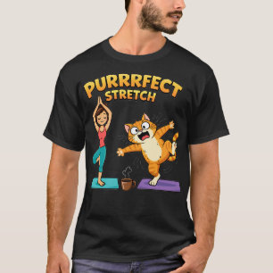 Purrfect Stretch Funny Cat Yoga Shirt Coffee Lover