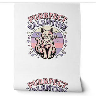 Purrfect Valentine Cat Valentine Love Vintage Vect Wallpaper