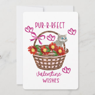 Purrfect Valentine Wishes  Holiday Card