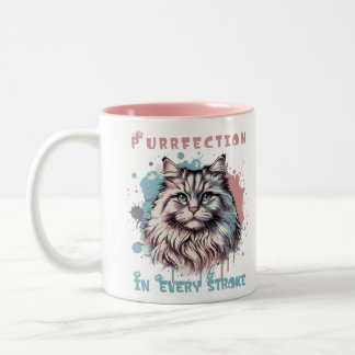 Purrfection in Every Stroke Cat Art Design Mug