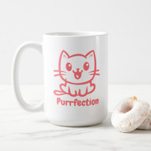 Purrfection, Very Cute Anime Cat Coffee Mug