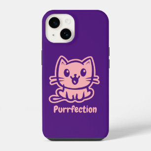 Purrfection, Very Cute Anime Cat iPhone 14 Case