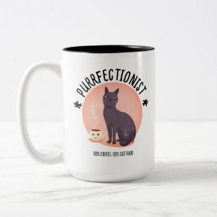 Purrfectionist Coffee Cat Mom Two-Tone Coffee Mug