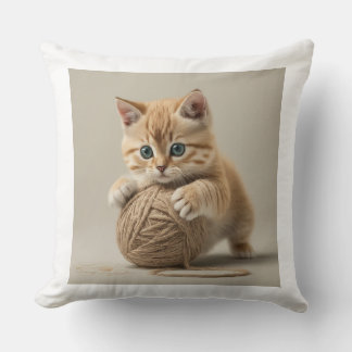 Purrfectly Adorable: Kitty Cat Cuteness Throw Pillow