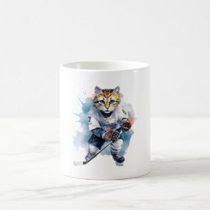Purrfectly Cool Cat Ice Hockey Coffee Mug