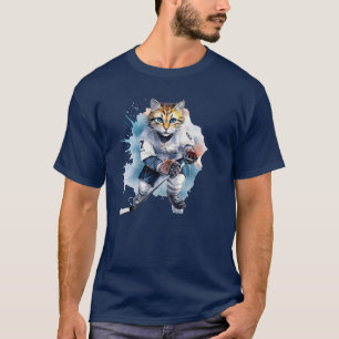 Purrfectly Cool Cat Ice Hockey T-Shirt