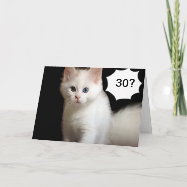 PURRFECTLY DONE-30th BIRTHDAY KITTEN GREETING Card (Front)
