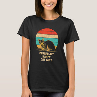 Purrfectly Happy Cat Lady Cat Mom Beautiful Cat Da T-Shirt