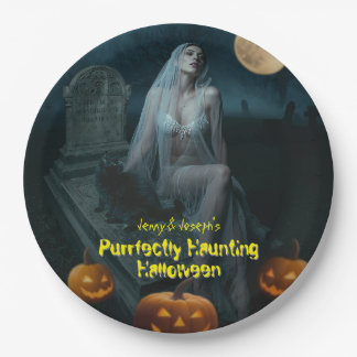 Purrfectly Haunting Halloween Paper Plate