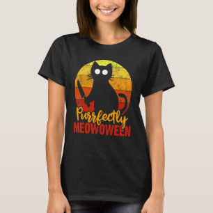 Purrfectly Meowoween Horror Black Cat Murderous K T-Shirt