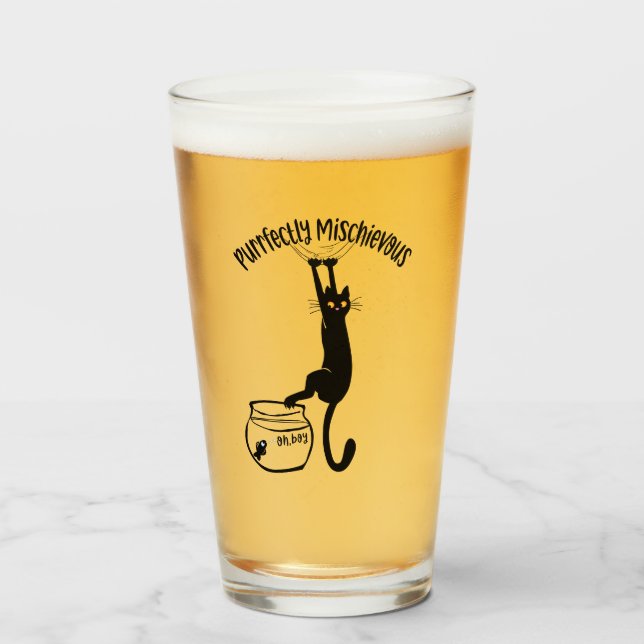 Purrfectly Mischievous  Glass (Front Filled)