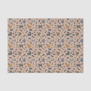 Purrfectly Playful Cats on Brown Background Tissue Paper