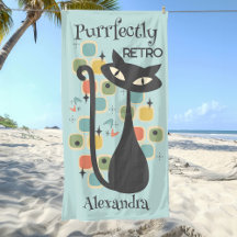 Purrfectly Retro Black Cat Mid Century
