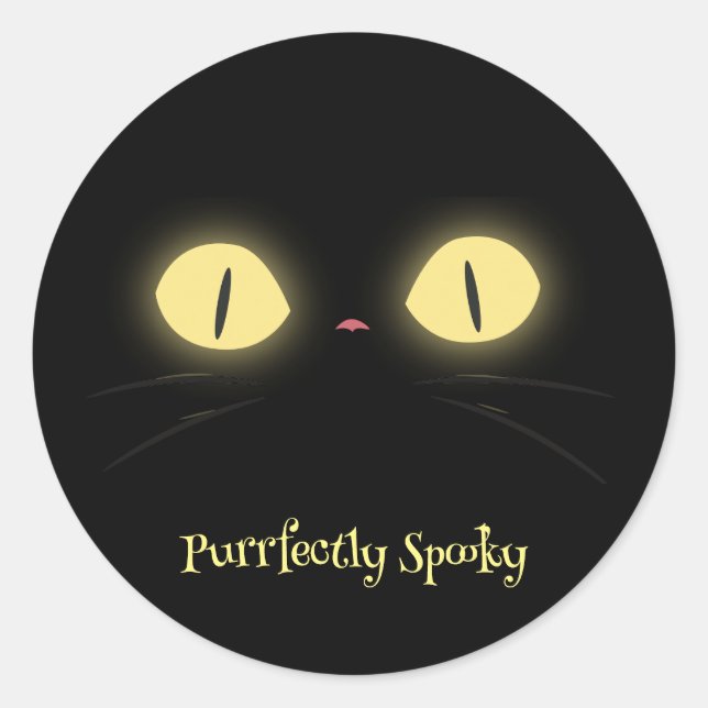 Purrfectly Spooky Cat Lovers Classic Round Sticker (Front)
