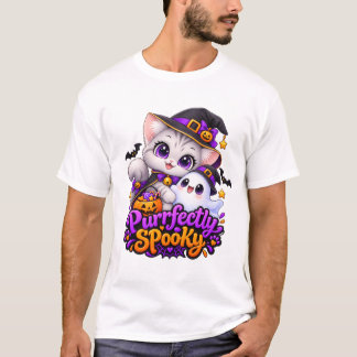 Purrfectly Spooky Halloween Cat T-Shirt