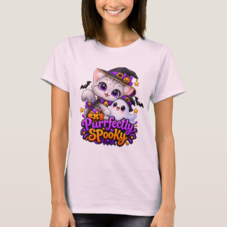 Purrfectly Spooky Halloween Cat T-Shirt