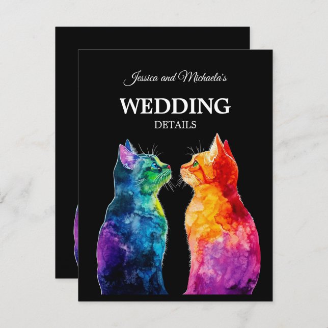 🌈  Purrfectly Yours: Purrfectly with QR code Enclosure Card (Front/Back)