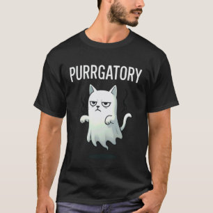Purrgatory Ghost Cat Spooky Halloween Kitty Lover T-Shirt