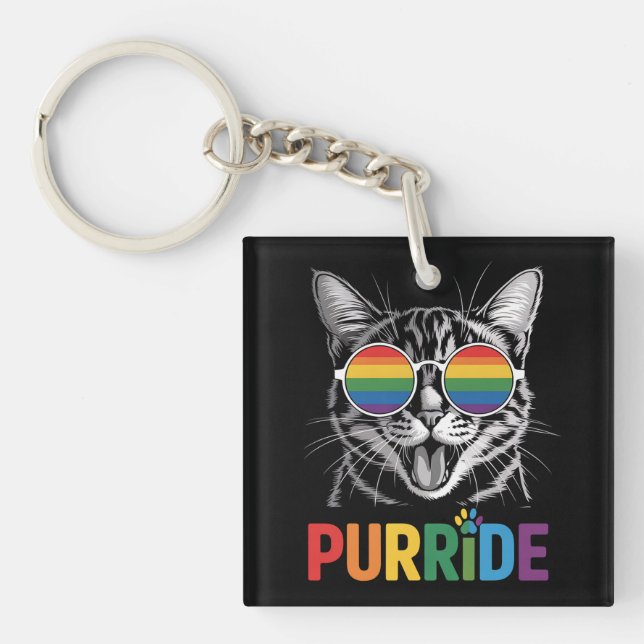 Purride Cat Gay Lesbian Rainbow LGBTQ Ally Pride (Devant)