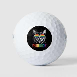 Purride Cat Gay Lesbian Rainbow LGBTQ Ally Pride Golf Balls
