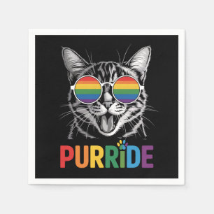 Purride Cat Gay Lesbian Rainbow LGBTQ Ally Pride Napkin