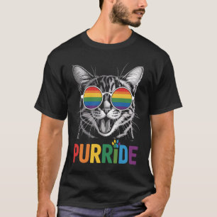 Purride Cat Gay Lesbian Rainbow LGBTQ Ally Pride T-Shirt