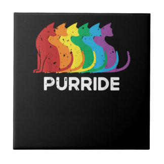 Purride Cat Pride Ally LGBT Community Rainbow Prid Tile