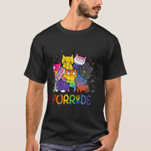 Purride Cat Pride Ally Lgbt Rainbow Animal Lovers  T-Shirt