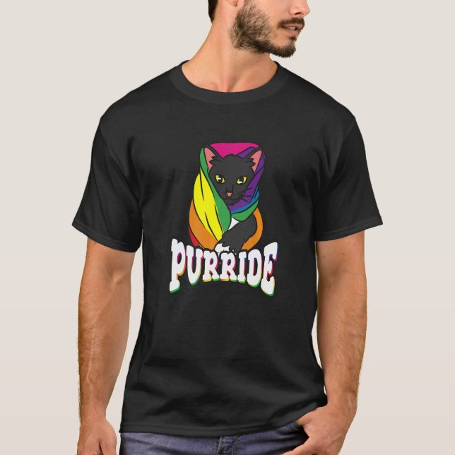 Purride Cat Rainbow Cat Pride T-Shirt (Front)