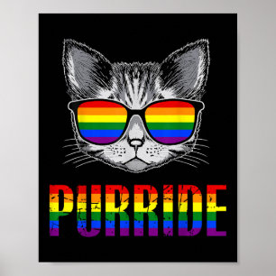 Purride Cat Rainbow Pride Month Lgbtq Ally Men Wom Poster