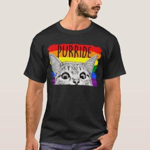 Purride   Cat Sunglasses Flag Gay Pride Month Lgbt T-Shirt