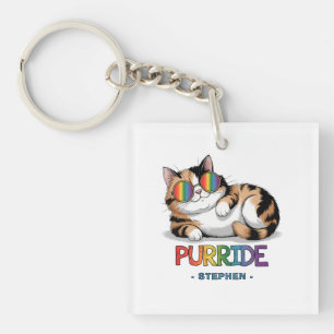 Purride - Cool Cat Pride   LGBTQ Keychain