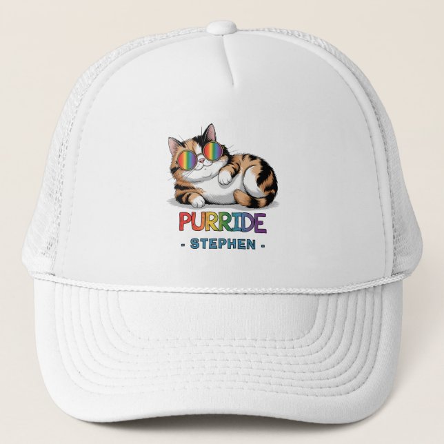 Purride - Cool Cat Pride | LGBTQ Trucker Hat (Front)