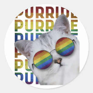 Purride Gay Pride Tee for Women Men LGBT Rainbow C Classic Round Sticker