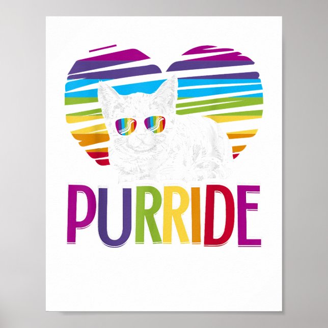 Purride LGBT Gay Pride Cat LGBTQ Pride Month 2019  Poster (Front)